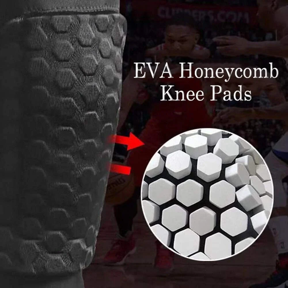 Unlimit Youth Black Basketball Pants Knee Pads Within Compression 3/4 XXXL